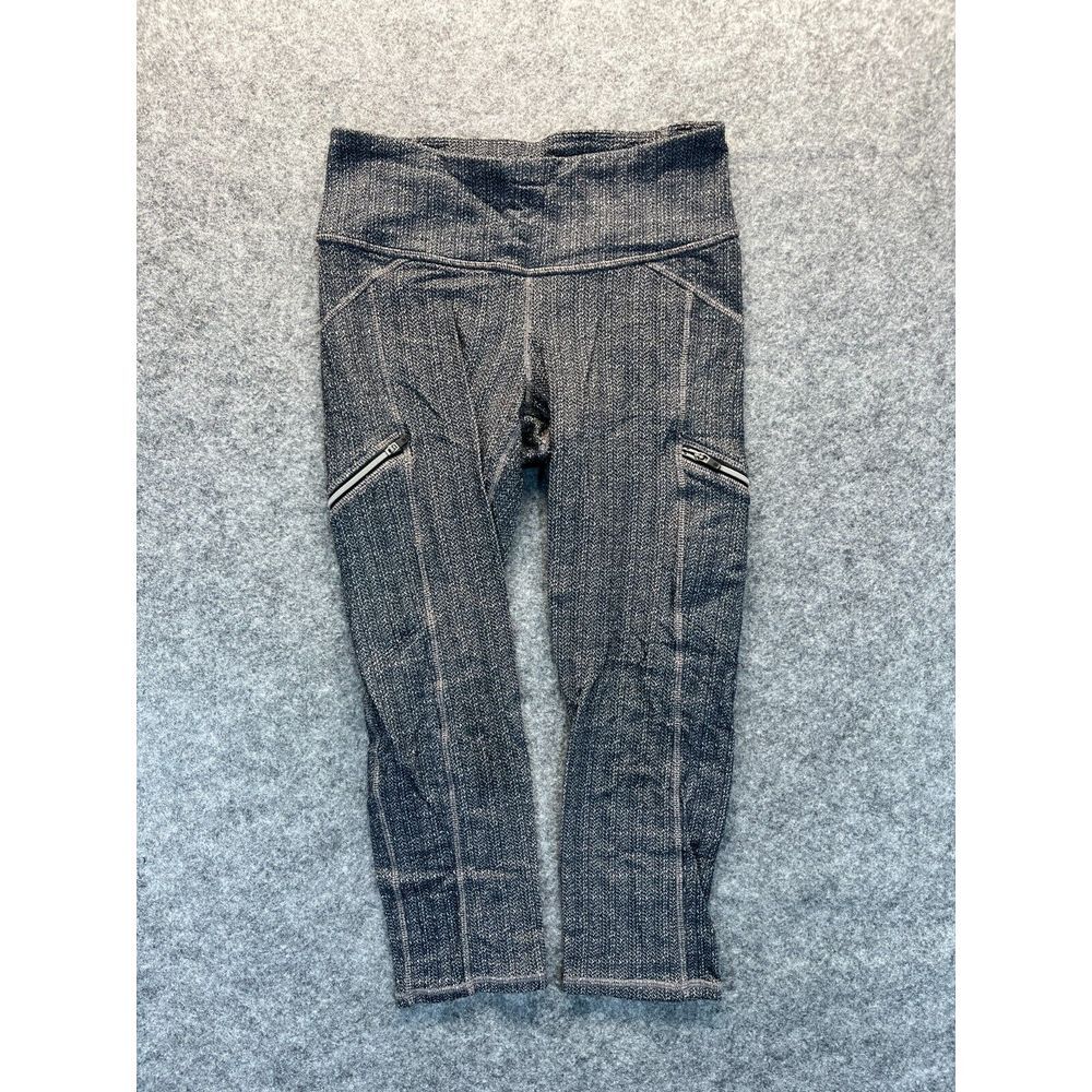 Athleta Leggings Small Gray Herringbone Drifter Capri Women's Leggings